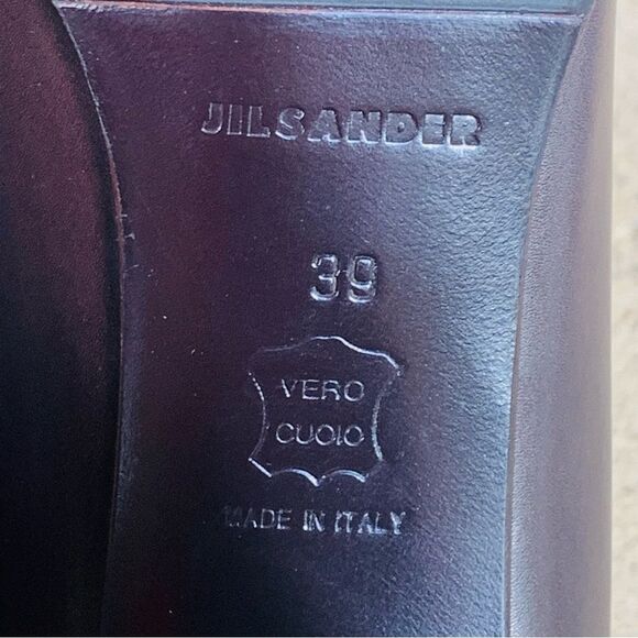 Jil Sander Dark Burgundy Lace Up  Leather Heeled Oxfords size 39 - Picture 8 of 8